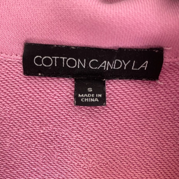 Pink Cropped Collared Sweatshirt - Picture 2 of 2